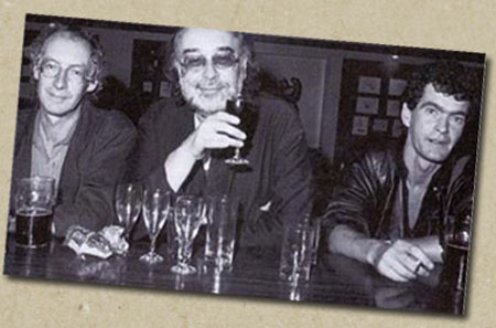 Three poets with perhaps more than three pints....